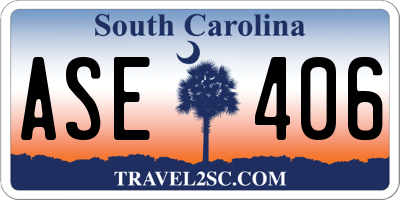 SC license plate ASE406
