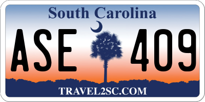 SC license plate ASE409