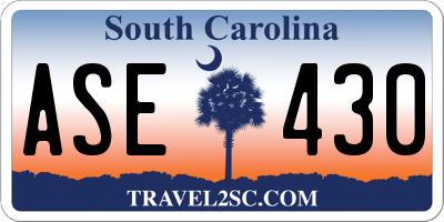 SC license plate ASE430