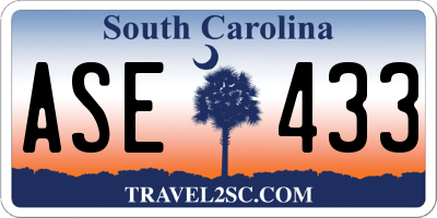 SC license plate ASE433