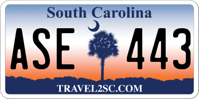 SC license plate ASE443