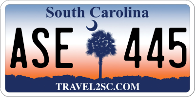SC license plate ASE445
