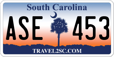 SC license plate ASE453