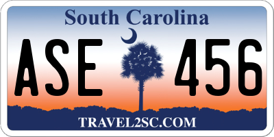 SC license plate ASE456