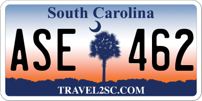 SC license plate ASE462
