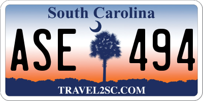 SC license plate ASE494
