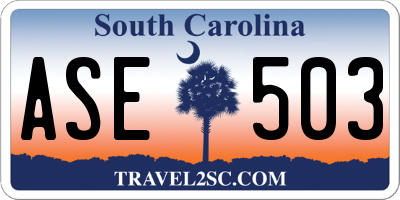 SC license plate ASE503