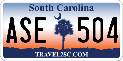 SC license plate ASE504