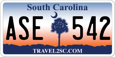 SC license plate ASE542