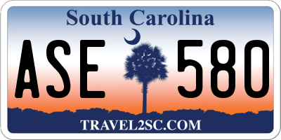 SC license plate ASE580