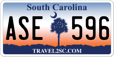 SC license plate ASE596