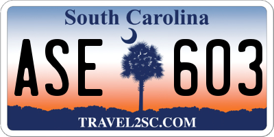 SC license plate ASE603