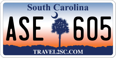 SC license plate ASE605