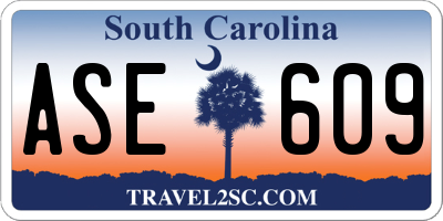 SC license plate ASE609