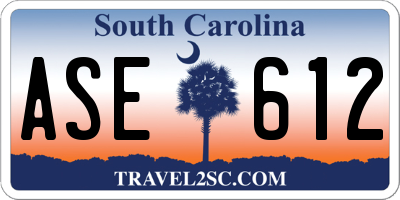 SC license plate ASE612