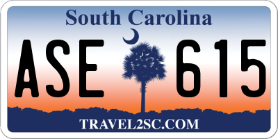 SC license plate ASE615