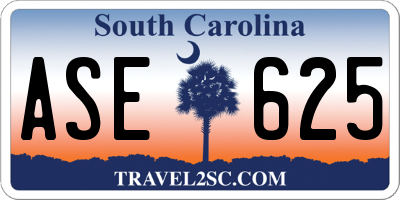 SC license plate ASE625