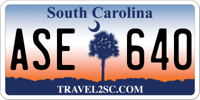 SC license plate ASE640