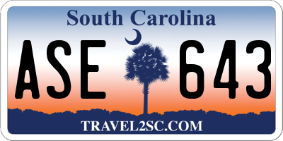 SC license plate ASE643