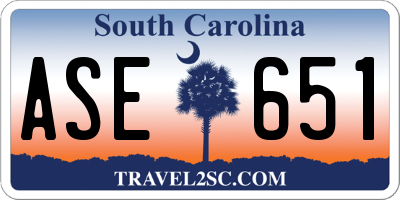 SC license plate ASE651