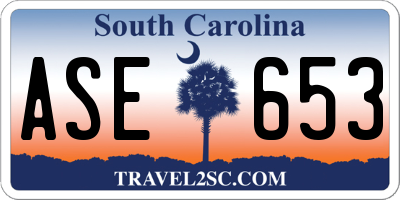 SC license plate ASE653