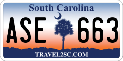 SC license plate ASE663