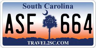 SC license plate ASE664