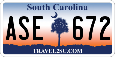 SC license plate ASE672