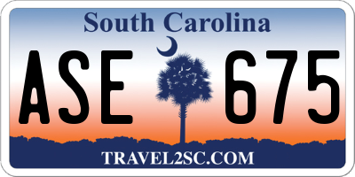 SC license plate ASE675