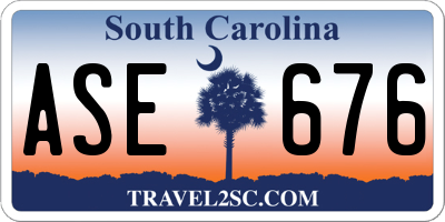 SC license plate ASE676