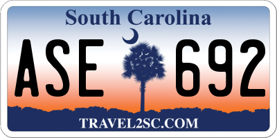 SC license plate ASE692