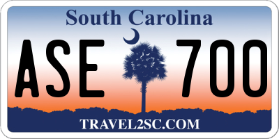 SC license plate ASE700
