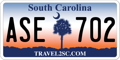SC license plate ASE702