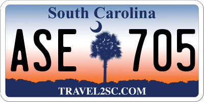 SC license plate ASE705