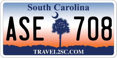 SC license plate ASE708