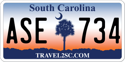 SC license plate ASE734