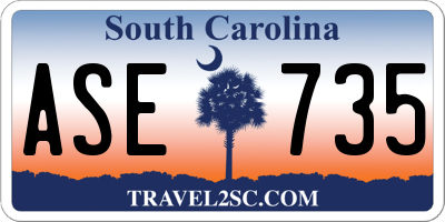 SC license plate ASE735