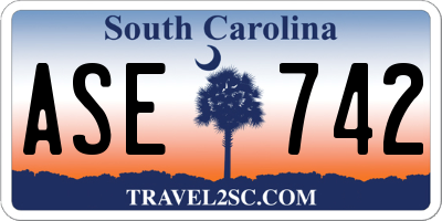 SC license plate ASE742