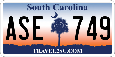 SC license plate ASE749