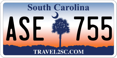 SC license plate ASE755