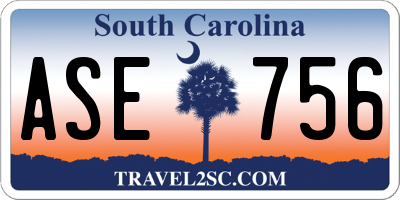 SC license plate ASE756