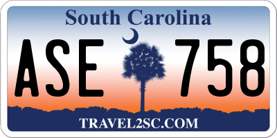 SC license plate ASE758