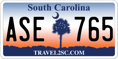 SC license plate ASE765