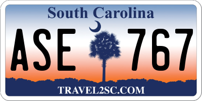 SC license plate ASE767