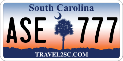 SC license plate ASE777