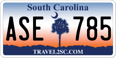 SC license plate ASE785