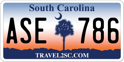 SC license plate ASE786