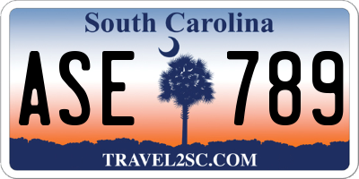 SC license plate ASE789