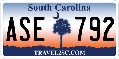 SC license plate ASE792