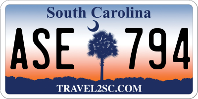 SC license plate ASE794